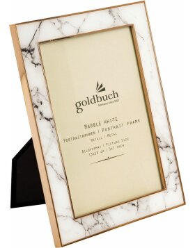 Goldbuch Metall-Portraitrahmen Marble 13x18 cm wei&szlig;
