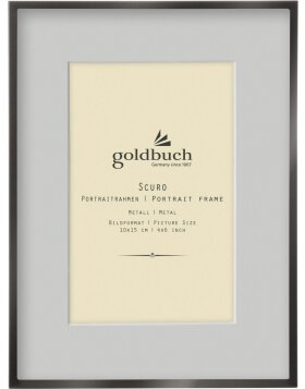 Goldbuch Metall-Fotorahmen Scuro schwarz mit Passepartout 10x15 cm