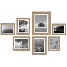 Henzo Juego de marcos de pared Driftwood beige 7 marcos de fotos