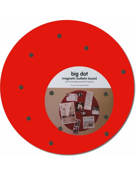 12&quot; red round magnetic board Big Dot