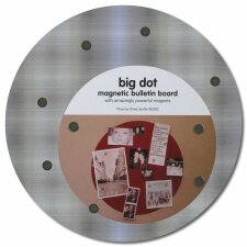BIG DOT Tableau magnétique rond en acier inoxydable 23 cm