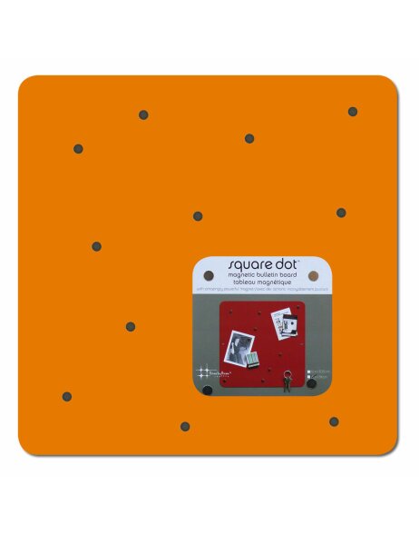 Kwadratowa tablica magnetyczna SQUARE DOT w kolorze pomarańczowym