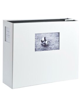 HNFD Maxi album fotografico LONA 1000 foto bianco 34,5x33 cm 168 pagine nere