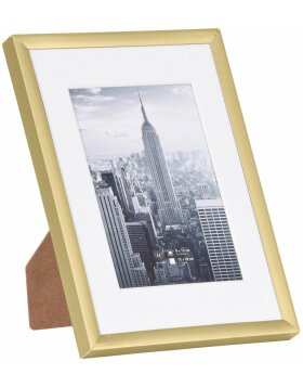 Henzo Alurahmen Manhattan gold 13x18 cm mit Passepartout 9x13 cm