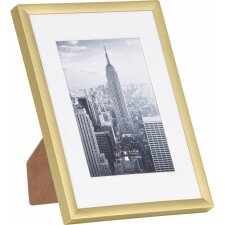 Marco de aluminio Henzo Manhattan oro 13x18 cm con paspartú 9x13 cm
