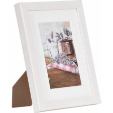 white wooden frame Jardin in the format 15x20 cm