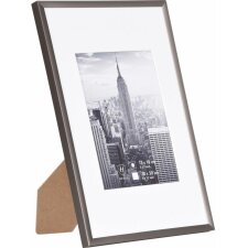 cadre photo gris acier aluminium Manhattan 20x30 cm