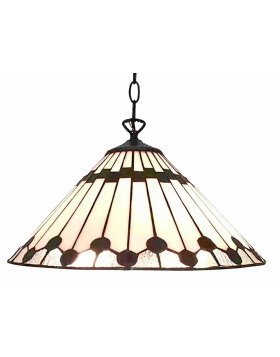 Clayre & Eef 5ll-6176 Hanging Lamp Tiffany White, Brown ø 40 cm E27-max 1x60W