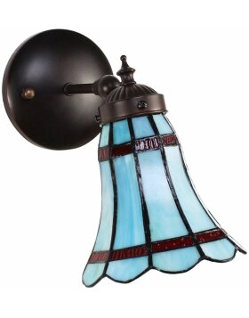 Clayre & Eef 5LL-6206 Lampa ścienna Tiffany niebieski, czerwony 17x12x23 cm E14-max 1x40W