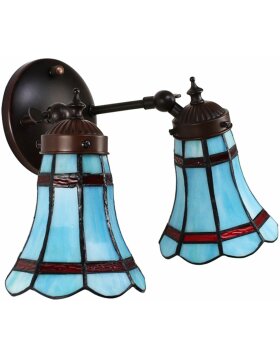 Clayre & Eef 5ll-6213 Tiffany Wall Lamp Blue, Red 30x23x23 cm E14-max 2x25W
