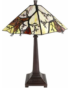 Clayre & Eef 5ll-6226 Tiffany table lamp Brown, Beige ø 36x57 cm E27-max 2x60W