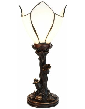 Clayre &amp; Eef 5LL-6231 Lampe de table Tiffany Fleur Blanc