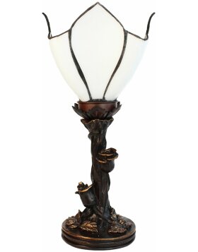 Clayre &amp; Eef 5LL-6231 Lampe de table Tiffany Fleur Blanc