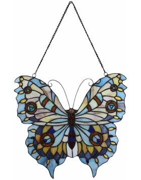 Clayre & Eef 5ll-6236 Tiffany window picture butterfly blue 40x60 cm