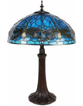 Clayre & Eef 5ll-9337bl Tiffany Table Lamp Blue ø 41x57 cm E27-max 2x40W