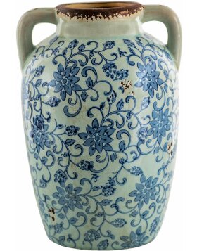 Clayre & Eef 6CE1377 Vase décoratif bleu, beige 16x15x24 cm