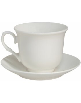 Clayre & Eef 6ce1441 Coffee cup with saucer (set of 6) White 220 ml