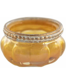 Clayre &amp; Eef 6gl3502 Glass Candle Holder Yellow, Gold...
