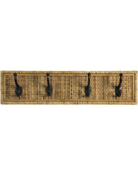 Clayre & Eef 6ro0558 Wall coat rack 4 hooks Brown 62x9x15 cm
