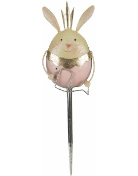Clayre & Eef 6y4721 Garden plug rabbit pink, beige 17x8x59 cm