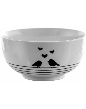 Clayre &amp; Eef lbsbo Soup Bowl White, Black &oslash; 14 cm