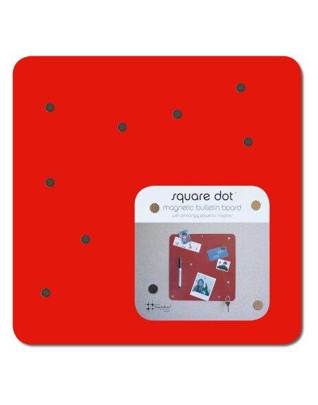 Magneetbord vierkant stippel 30 cm in rood