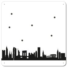 skyline magneetbord New York in wit-zwart