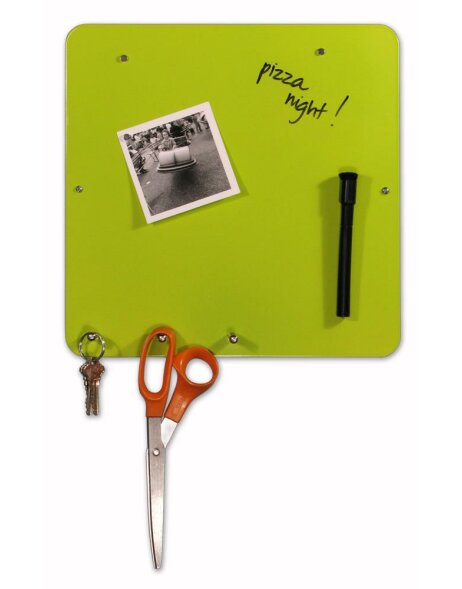 HANG ON Dry Erase magnetic wall with hook 30 cm lime