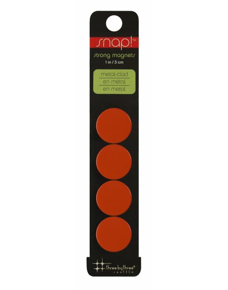 Magneti SNAP COLOR forte confezione da 4 pezzi in arancione