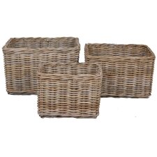 Set of 3 wooden baskets Adamina
