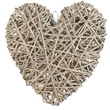Rattan heart decoration 37x30 cm