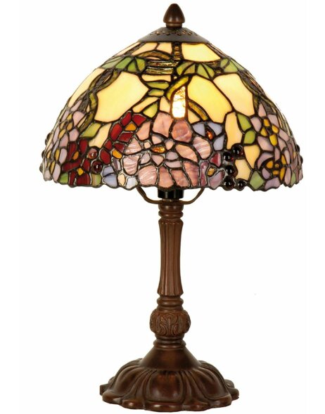 LumiLamp 5LL-1103 Tiffany Tischlampe &Oslash; 22x32 cm Gelb Blumen Schreibtischlampe