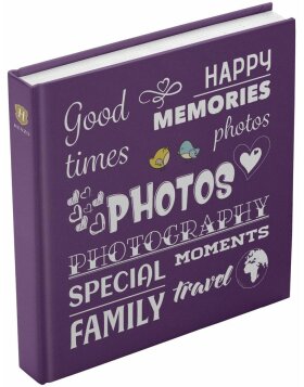Henzo Jumbo Photo Album Wording violet 30x30 cm 100 white...