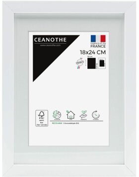 Ceanothe Picture Frame Milan white 18x24 cm with Passepartout 13x18 cm