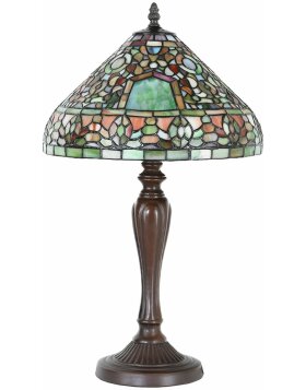 Clayre & Eef 5LL-1200 Table Lamp Tiffany Ø 30x53 cm E27-max 1x60W Green - Brown
