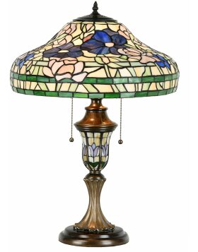 Clayre & Eef 5LL-1207 Table Lamp Tiffany Ø 46x60 cm E27-max 2x60W Beige - Green