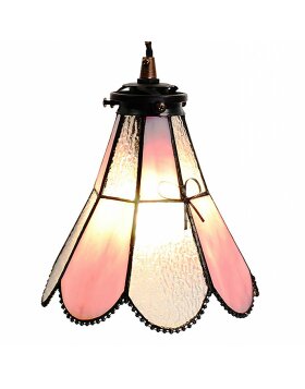 Clayre & Eef 5LL-6217 Lampa wisząca Tiffany 18x15x115 cm E14-max 1x25W różowa