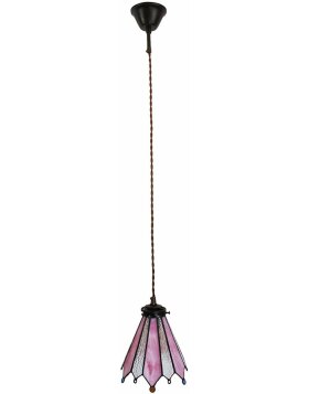 Clayre & Eef 5LL-6218 Lampa wisząca Tiffany 18x15x115 cm E14-max 1x25W różowa