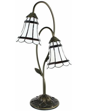 Clayre & Eef 5LL-6253 Table Lamp Tiffany 35x18x61 cm E14-max 2x25W Brown - White