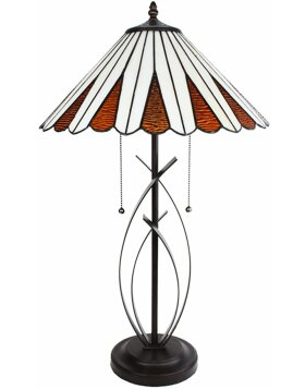 Clayre & Eef 5LL-6280 Table Lamp Tiffany Ø 41x69 cm E27-max 2x60W Beige - Brown