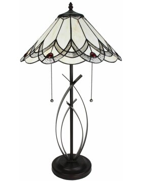 Clayre & Eef 5LL-6283 Table Lamp Tiffany Ø 39x69 cm E27-max 2x60W Beige
