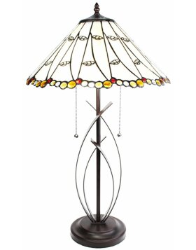 Clayre & Eef 5LL-6284 Table Lamp Tiffany Ø 41x68 cm E27-max 2x60W Beige