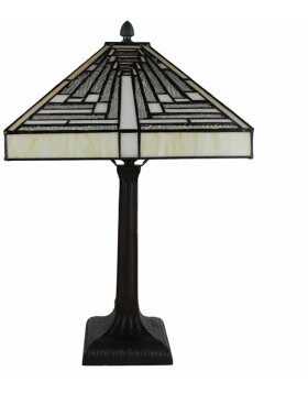 Clayre & Eef 5LL-6286 Table Lamp Tiffany 31x31x48 cm E27-max 1x60W Beige