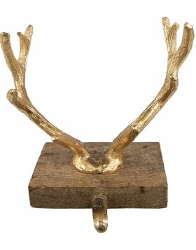 Clayre & Eef 65141 Christmas Stocking Holder Antlers 14x12x17 cm