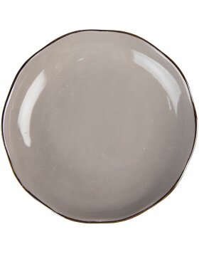 Clayre & Eef 6CEDP0114 Small Plate Ø 20x3 cm Grey Breakfast Plate