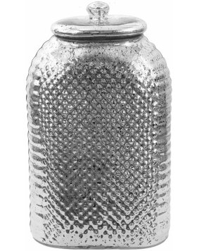 Clayre & Eef 6GL3567 Storage Jar with Lid 20x11x35 cm Silver Coloured