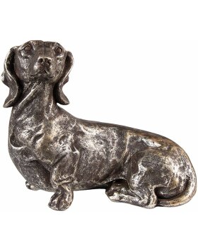 Clayre & Eef 6PR3645 Decoration Statue Dog (Dachshund) 27x15x23 cm Silver-coloured
