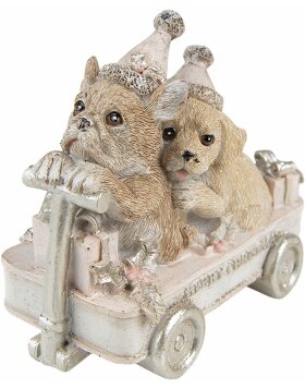 Clayre &amp; Eef 6PR3672 Decoration Dogs in a Wagon...