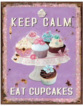 Clayre &amp; Eef 6Y5097 Text Sign 20x1x25 cm Purple Cupcakes