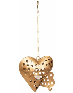 Clayre & Eef 6Y5270 Decoration Pendant Heart 23x6x22 cm Gold Coloured